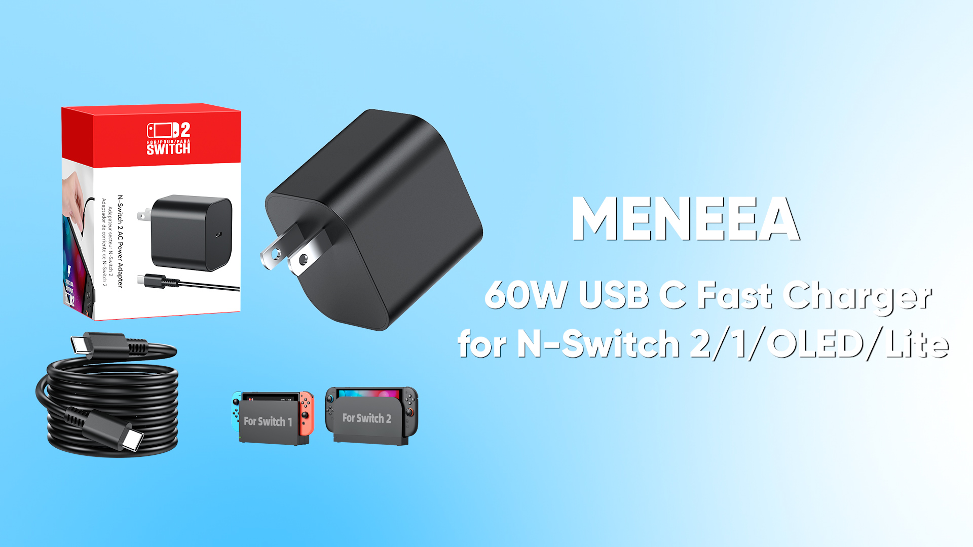Amazon.com: Switch 2 Charger - 60W AC Adapter for Nintendo Switch